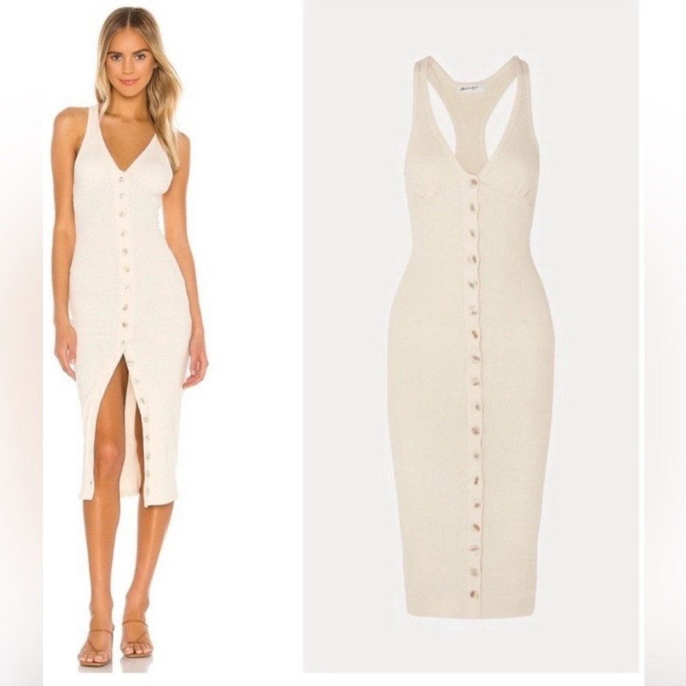 The Line By K button down midi dress in Vanilla